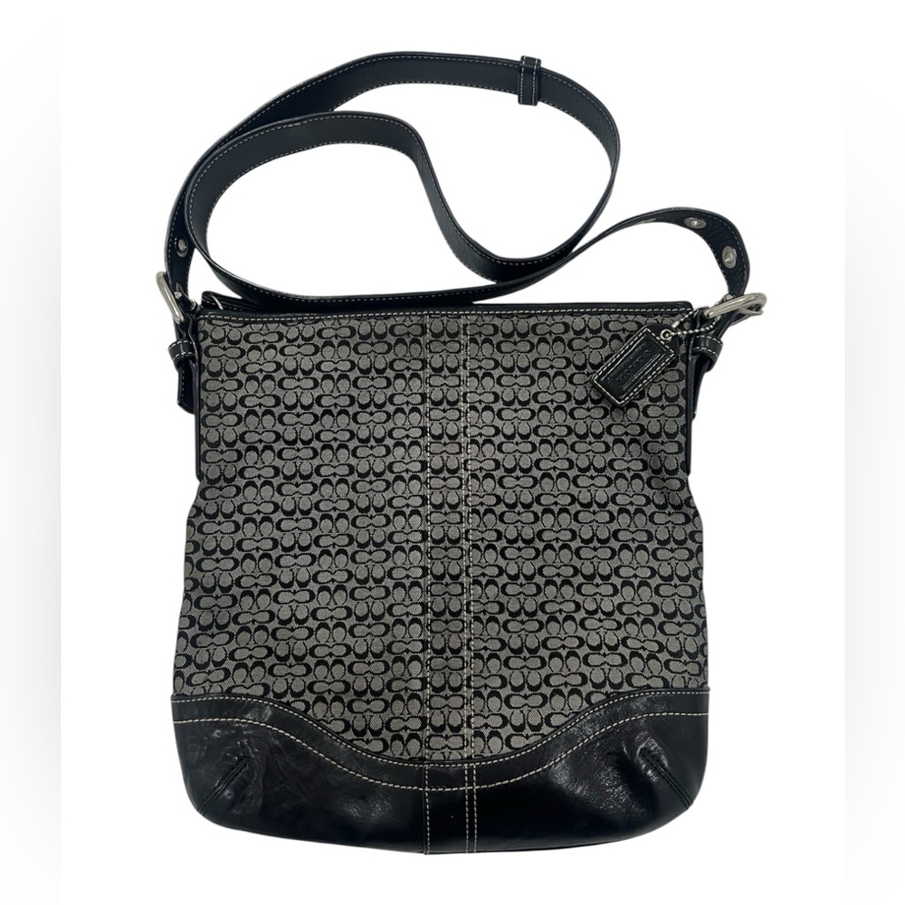 Y2K Coach Black and Gray Patterned Crossbody/ Shoulder Bag